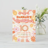 Invitation Retro Hippie 70's 60's Birthday Fest Party (Debout devant)