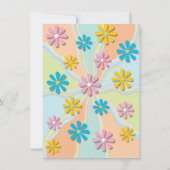 Invitation Retro Hippie 70's 60's Daisy Pool fête Anniversair (Dos)