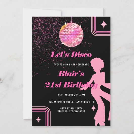 Invitation Retro Hippie 70's 60's fête d'anniversaire Super (Devant)