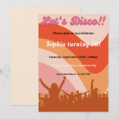 Invitation Retro Hippie 70's 60's fête d'anniversaire Super (Devant / Derrière)