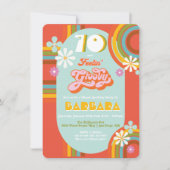 Invitation Retro Hippie 70's 60's fête d'anniversaire Super (Devant)