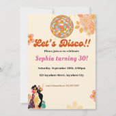 Invitation Retro Hippie 70's 60's fête d'anniversaire Super (Devant)