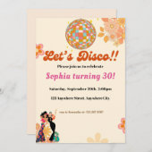 Invitation Retro Hippie 70's 60's fête d'anniversaire Super (Devant / Derrière)