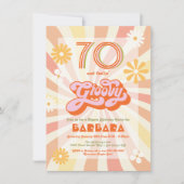 Invitation Retro Hippie 70's 60's fête d'anniversaire Super (Devant)