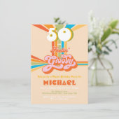 Invitation Retro Hippie 70's 60's Super Birthday Party Invit (Debout devant)
