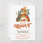 Invitation Retro Hippie 70's fête d'anniversaire Super (Devant)