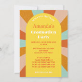 Invitation Retro Hippie Arch Photo les années 70 Peach Gradua (Dos)