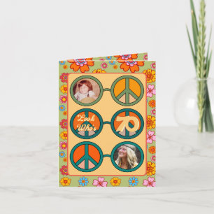 Invitation Retro Hippie Baby Boomer Photo Anniversaire Invita