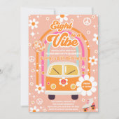 Invitation Retro Hippie Rainbow Eight Is A Vibe 8th Birthday (Devant)