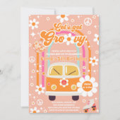 Invitation Retro Hippie Rainbow Let's Get Groovy 5th Birthday (Devant)