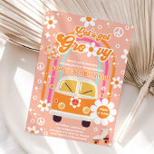 Invitation Retro Hippie Rainbow Let's Get Groovy 5th Birthday