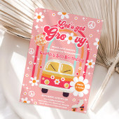 Invitation Retro Hippie Rainbow Let's Get Groovy 5th Birthday