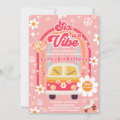 Invitation Retro Hippie Rainbow Six Is A Vibe 6th Birthday (Devant)