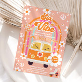 Invitation Retro Hippie Rainbow Six Is A Vibe 6th Birthday