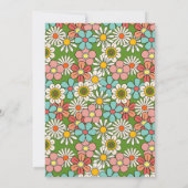 Invitation Retro Hippie Super Fleur Bonjour Trente Anniversai (Dos)