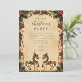 Invitation Retro Holiday Cheval Rocse Noël (Debout devant)