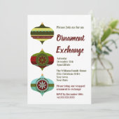 Invitation Retro Holiday | Christmas Orament Exchange Party (Debout devant)