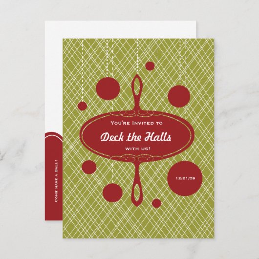 Invitation Retro Holiday Party (Devant / Derrière)