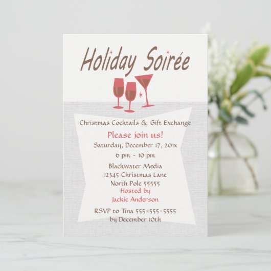 Invitation Retro Holiday Soiree (Debout devant)