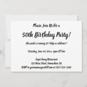 Invitation Retro Hollywood thème Adulte Bonne fête d'annivers (Dos)