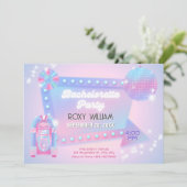 Invitation Retro holo disco bacheloro fête (Debout devant)