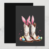 Invitation Retro Howdy Easter Funny Cowboy Boots Easter Eglis (Devant / Derrière)