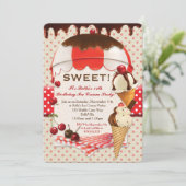 Invitation Retro Ice Cream Party (Debout devant)