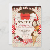 Invitation Retro Ice Cream Party (Devant)
