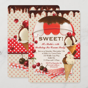 Invitation Retro Ice Cream Party