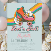 Invitation Retro Ice skates Mint Green Birthday