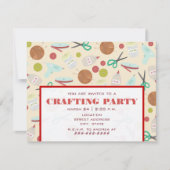 Invitation Retro Inspiré Crafting Party (Devant)
