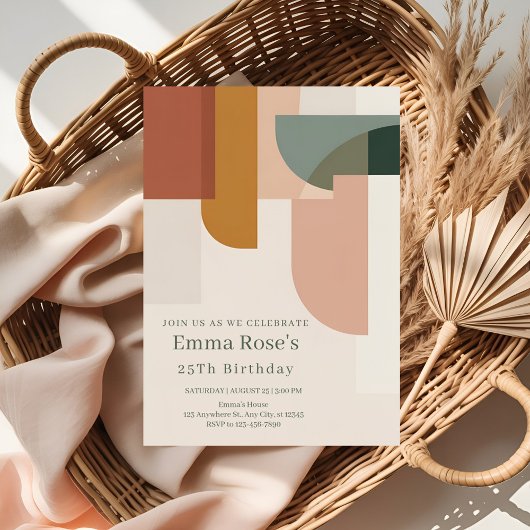 Invitation Retro-Inspired Mint & Orange Birthday