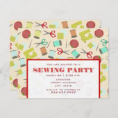 Invitation Retro Inspirée Par Une Fête De Couture (Devant / Derrière)