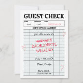 Invitation Retro Invest Check Hen Party Bachelorette Week-end (Devant)