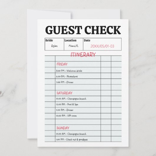 Invitation Retro Invest Check Hen Party Bachelorette Week-end (Dos)