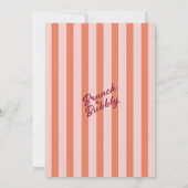 Invitation Retro jaune « Brunch & Bubbly » Réception de maria (Dos)