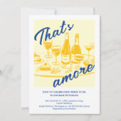 Invitation Retro jaune « c'est l'amour » Réception de mariage (Devant)