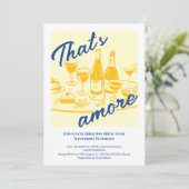 Invitation Retro jaune « c'est l'amour » Réception de mariage (Debout devant)