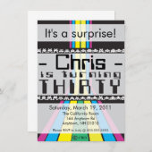 Invitation Retro Jeu Vidéo Trente Anniversaire (Devant / Derrière)