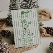Invitation Retro Jingle & Mingle Christmas Santa Claus Party