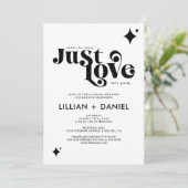 Invitation Retro Just Love Mariage informel et Décontracté (Debout devant)