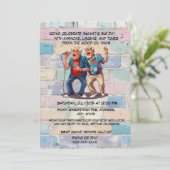 Invitation Retro Karaoke Anniversaire des années 80 (Debout devant)