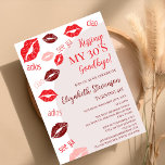 Invitation Retro Kissing My 30's Goodbye 40th Birthday Party<br><div class="desc">Fêtez vos 40 ans dans un style fabuleux avec cette invitation à la fête d’anniversaire "Kissing My 30’s Goodbye" ! Conçu pour apporter une ambiance fun, branchée et féminine à sa journée spéciale, cette invitation est parfaite pour un envoi élégant aux années 30. Doté d'une demi-arche rose vif d'inspiration rétro...</div>