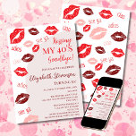 Invitation Retro Kissing My 40's Goodbye 50th Birthday Party<br><div class="desc">Célébrez 50 ans de style avec cette invitation à la fête d’anniversaire "Kissing My 40’s Goodbye" ! Conçu pour apporter une ambiance fun, branchée et féminine à son grand jour, cette invitation est la façon parfaite de faire un adieu élégant aux années 40. Doté d'une demi-arche rose vif d'inspiration rétro...</div>