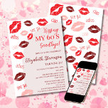Invitation Retro Kissing My 60's Goodbye 70th Birthday Party<br><div class="desc">Fêtez vos 70 ans dans un style fabuleux avec cette invitation à la fête d’anniversaire "Kissing My 60’s Goodbye" ! Conçu pour apporter une ambiance fun, branchée et féminine à sa journée spéciale, cette invitation est la meilleure façon de dire adieu aux années 60 dans le style. Il dispose d'une...</div>