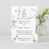 Invitation Retro La Dolce Vita Dîner de répétition Mariage (Debout devant)