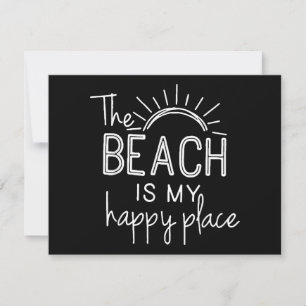 Invitation Rétro La plage est mon endroit heureux Funny Summe