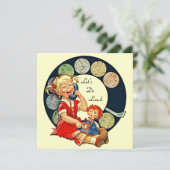 Invitation Rétro LAISSEZ les USA déjeunent des amis de long (Debout devant)