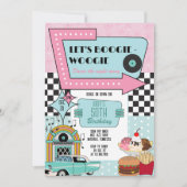 Invitation Retro les années 50 fête d'anniversaire (Devant)