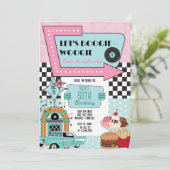 Invitation Retro les années 50 fête d'anniversaire (Debout devant)